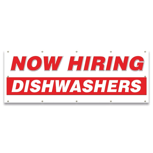 Now Hiring Dishwashers Banner Apply Inside Accepting Application Single Sided